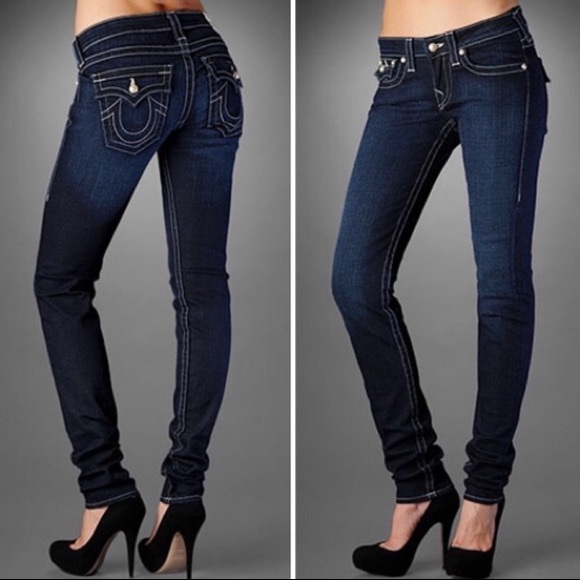 True Religion Denim - True Religion Julie Dark Wash Low Rise Jeans 24